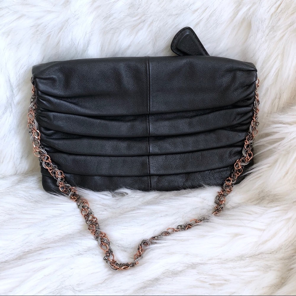 BCBG black leather bag
